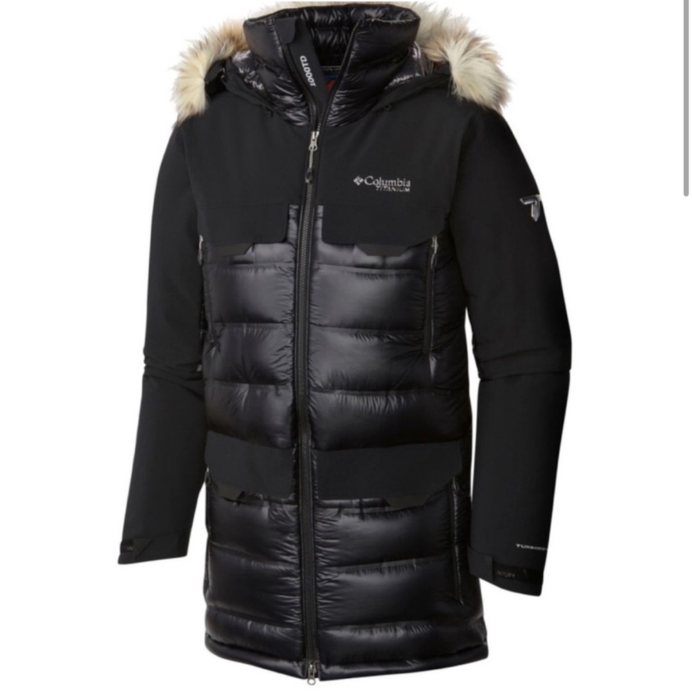Columbia Black Puffer Jacket with Fur Hood